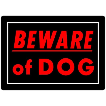 Hillman HILLMAN English Black Beware of Dog Sign 10 in. H X 14 in. W, PK6 840143